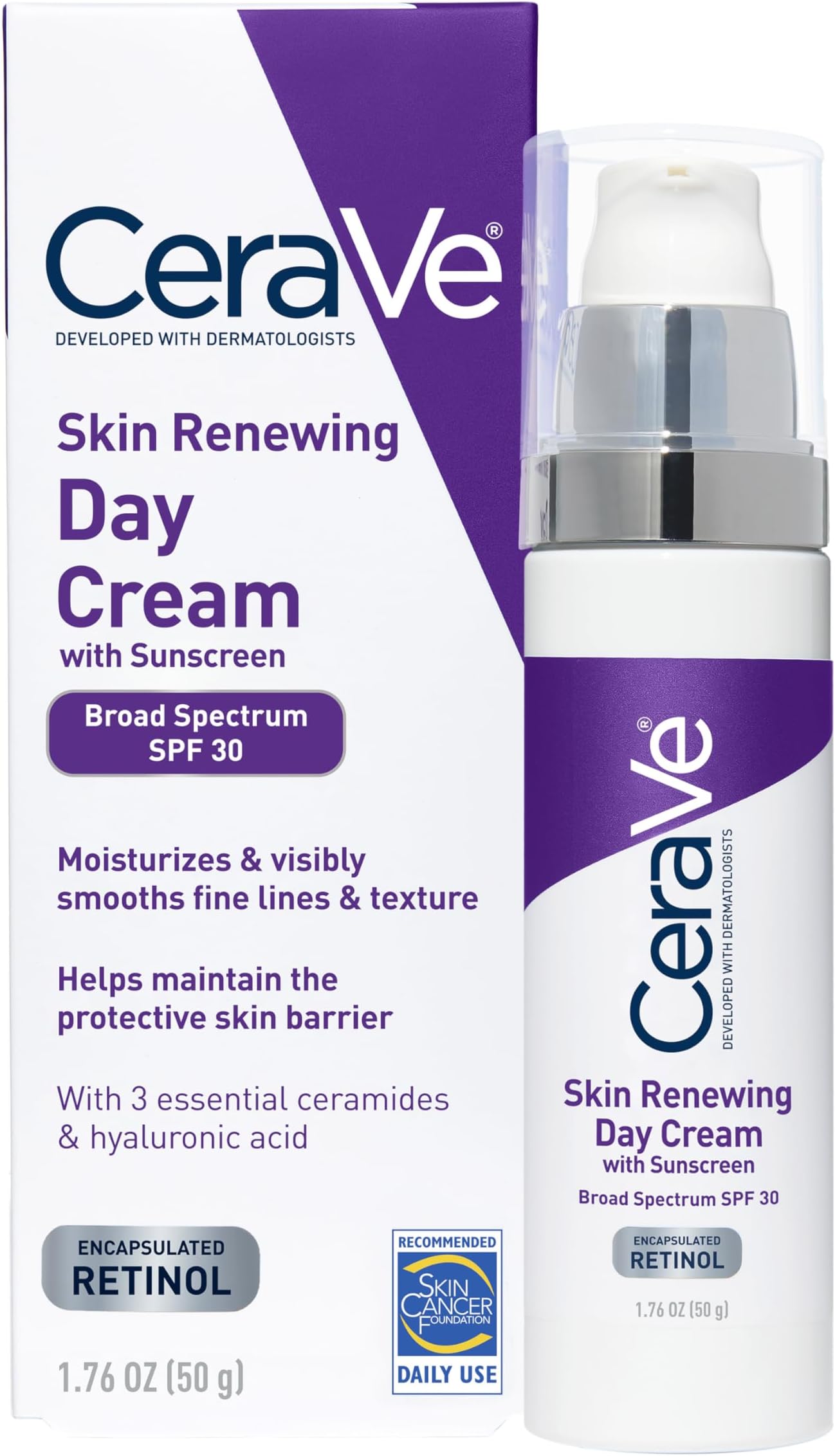 CeraVe Skin Renewing Day Cream with SPF 30 – Retinol & Ceramides