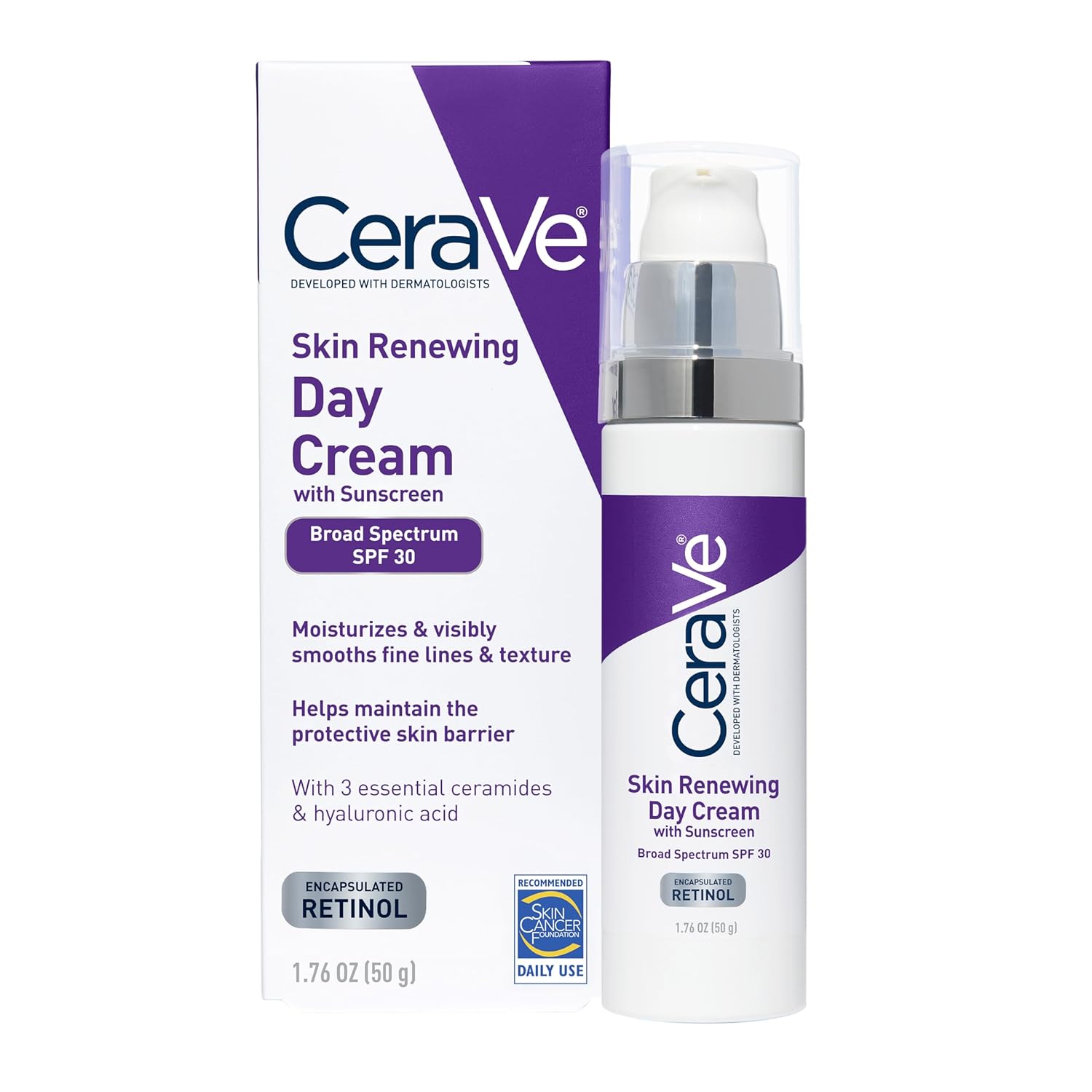 CeraVe Skin Renewing Day Cream with SPF 30 – Retinol & Ceramides