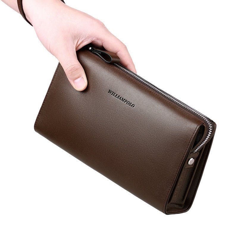 Men’s Genuine Leather Business Clutch Bag – Luxury Handheld Wallet