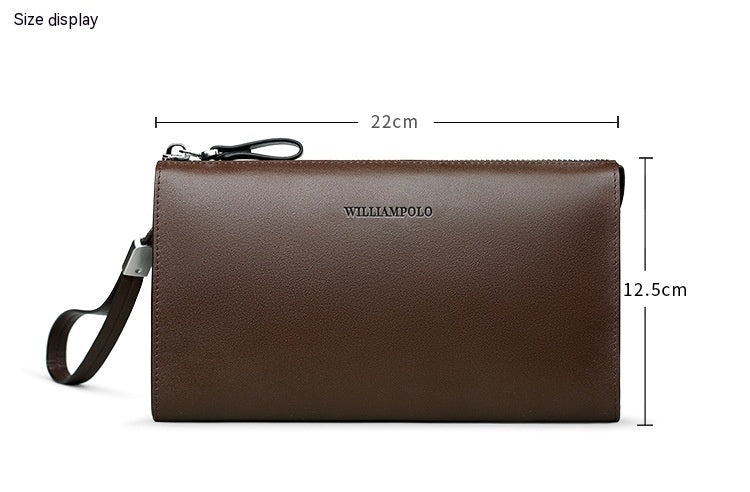 Men’s Genuine Leather Business Clutch Bag – Luxury Handheld Wallet