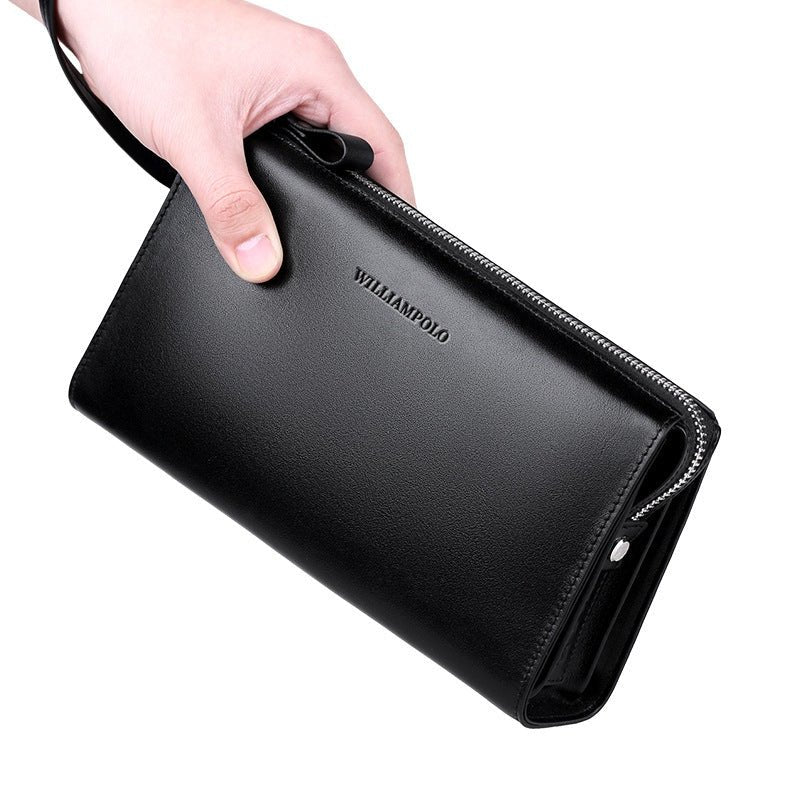 Men’s Genuine Leather Business Clutch Bag – Luxury Handheld Wallet